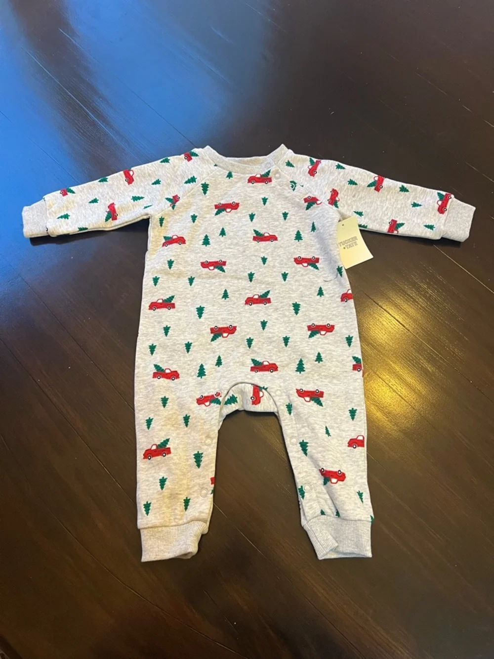New - Tucker + Tate Christmas Truck Print One-Piece Romper | 9 Months